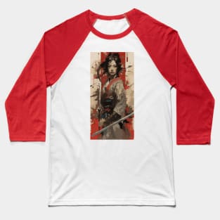 Samurai girl with katana Baseball T-Shirt